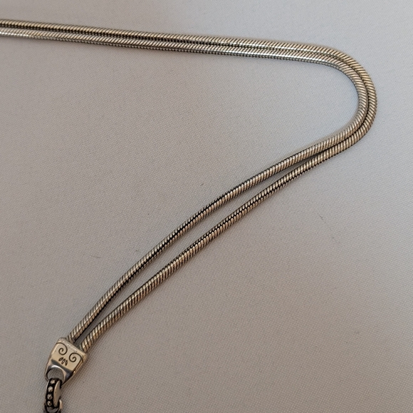 Brighton Vintage Silver Heart Double Snake Chain Belt - Picture 8 of 8